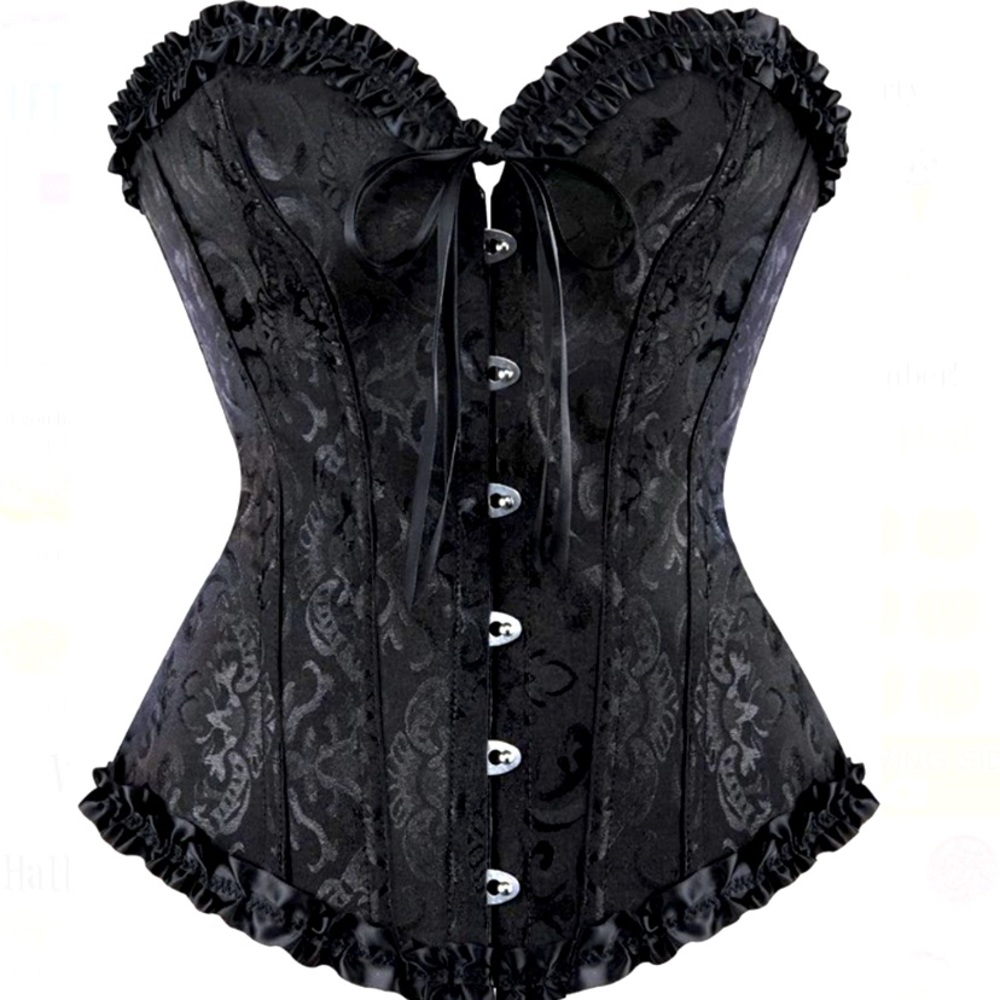 Sexy Floral Corset Lingerie Bustier Top Plus Size